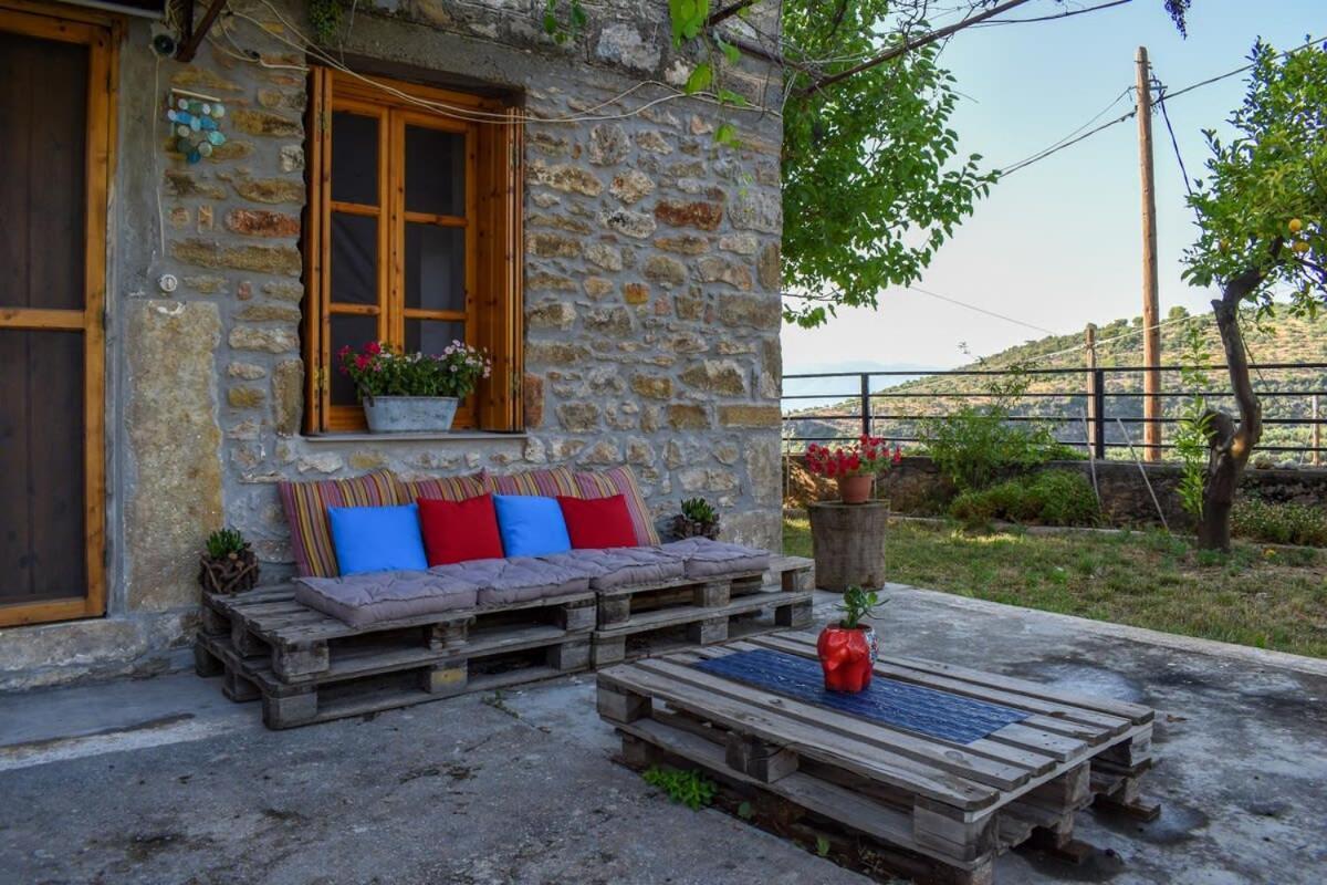 Coastal Stone Residence With Spectacular Scenery Kitriai ภายนอก รูปภาพ
